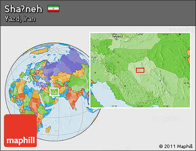 Political Location Map of Shaḩneh