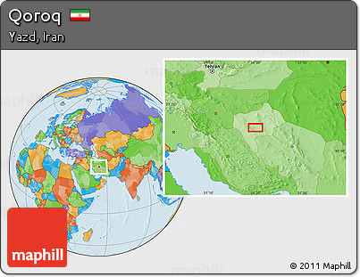 Political Location Map of Qoroq