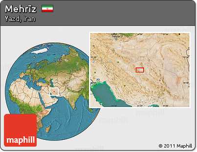 Satellite Location Map of Mehrīz
