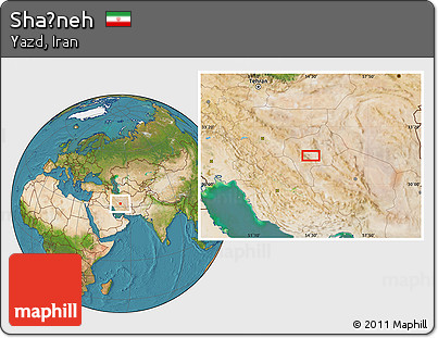 Satellite Location Map of Shaḩneh