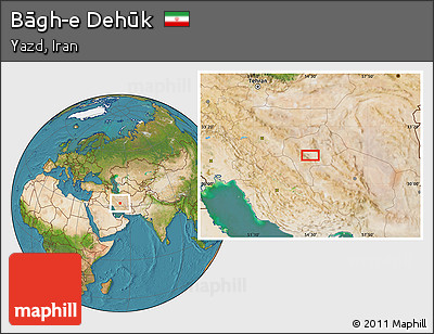 Satellite Location Map of Bāgh-e Dehūk