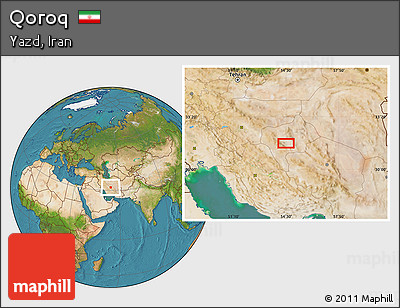 Satellite Location Map of Qoroq