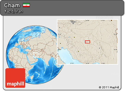 Shaded Relief Location Map of Cham
