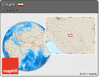 Shaded Relief Location Map of Cham