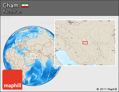 Shaded Relief Location Map of Cham