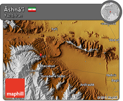 Physical Map of Āshnā'ī