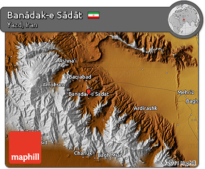 Physical Map of Banādak-e Sādāt
