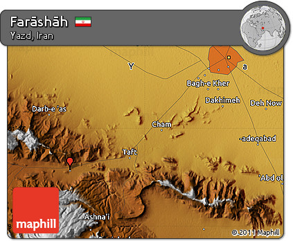 Physical Map of Farāshāh