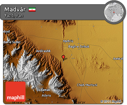 Physical Map of Madvār