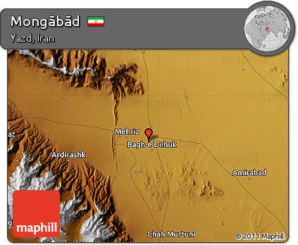 Physical Map of Mongābād