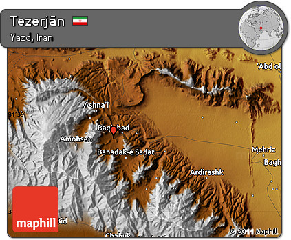 Physical Map of Tezerjān