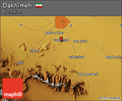 Physical Map of Dakhīmeh