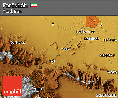 Physical Map of Farāshāh