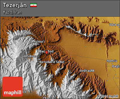 Physical Map of Tezerjān