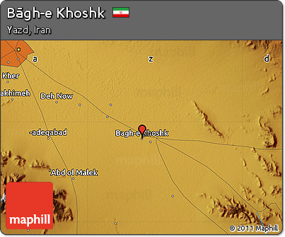 Physical Map of Bāgh-e Khoshk