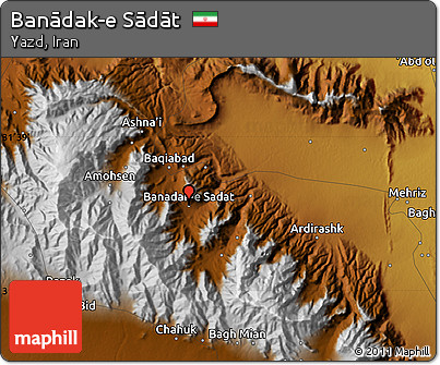 Physical Map of Banādak-e Sādāt