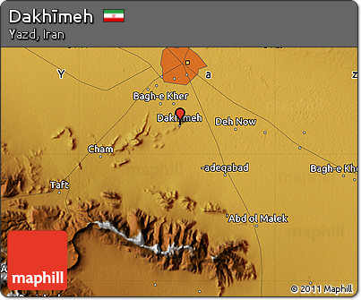 Physical Map of Dakhīmeh