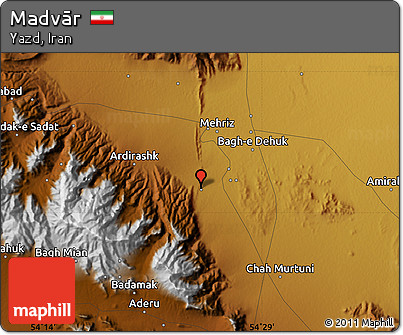 Physical Map of Madvār