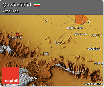 Physical Map of Qavāmābād