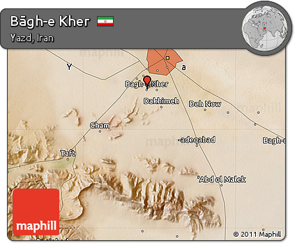 Satellite Map of Bāgh-e Kher