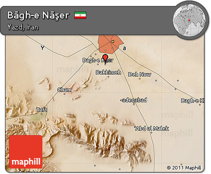 Satellite Map of Bāgh-e Nāşer