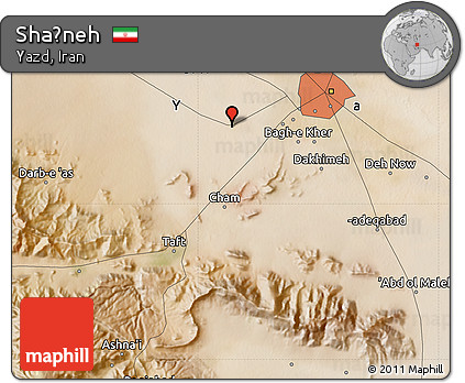 Satellite Map of Shaḩneh