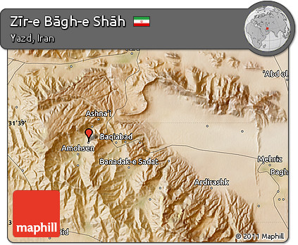 Satellite Map of Zīr-e Bāgh-e Shāh