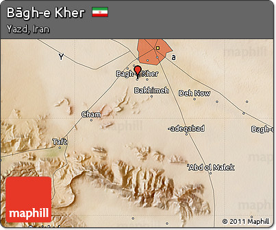 Satellite Map of Bāgh-e Kher