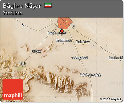 Satellite Map of Bāgh-e Nāşer