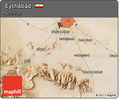 Satellite Map of `Eyshābād