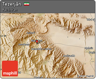 Satellite Map of Tezerjān