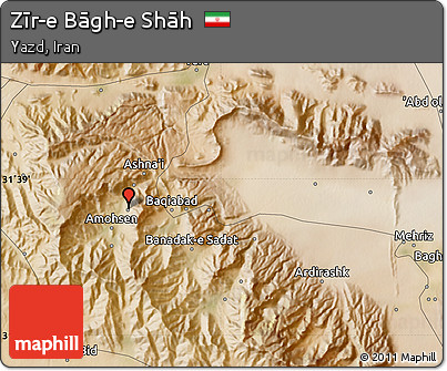 Satellite Map of Zīr-e Bāgh-e Shāh