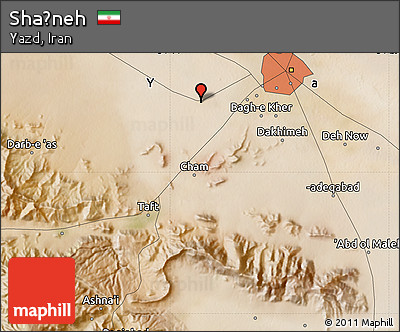 Satellite Map of Shaḩneh