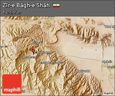 Satellite Map of Zīr-e Bāgh-e Shāh