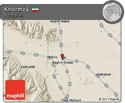 Shaded Relief Map of Khormzā