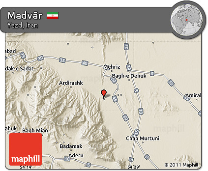 Shaded Relief Map of Madvār