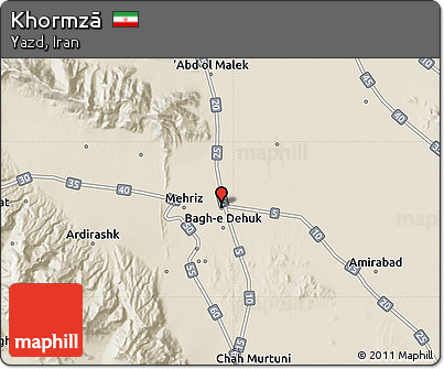 Shaded Relief Map of Khormzā