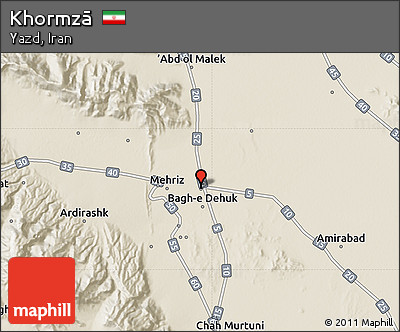 Shaded Relief Map of Khormzā
