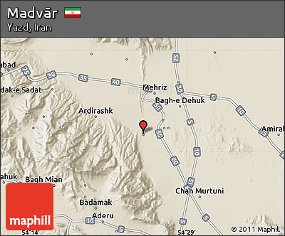 Shaded Relief Map of Madvār