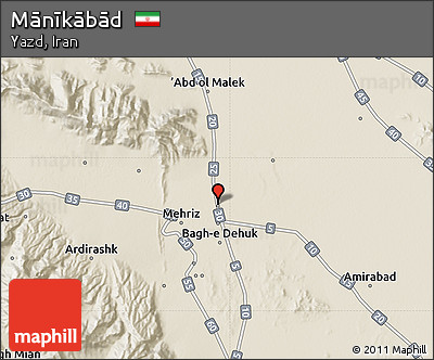 Shaded Relief Map of Mānīkābād