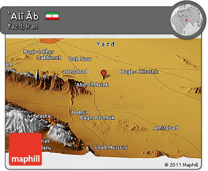 Physical Panoramic Map of `Alī Āb