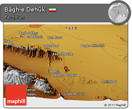 Physical Panoramic Map of Bāgh-e Dehūk
