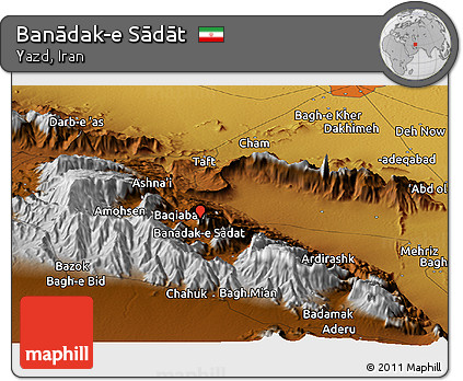 Physical Panoramic Map of Banādak-e Sādāt