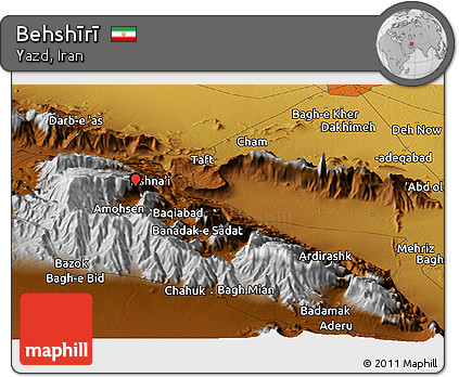 Physical Panoramic Map of Behshīrī