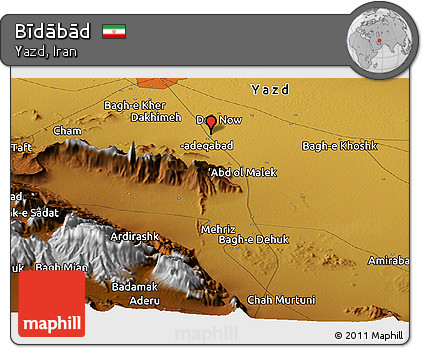 Physical Panoramic Map of Bīdābād