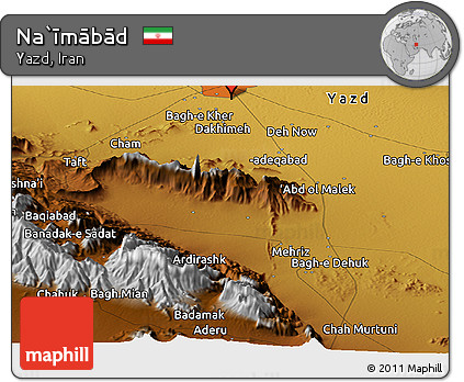Physical Panoramic Map of Na`īmābād