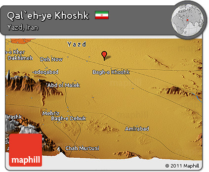 Physical Panoramic Map of Qal`eh-ye Khoshk