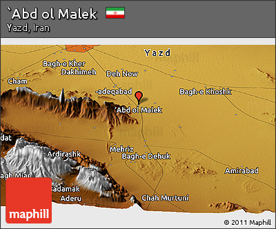 Physical Panoramic Map of `Abd Ol Malek