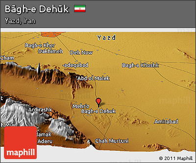 Physical Panoramic Map of Bāgh-e Dehūk
