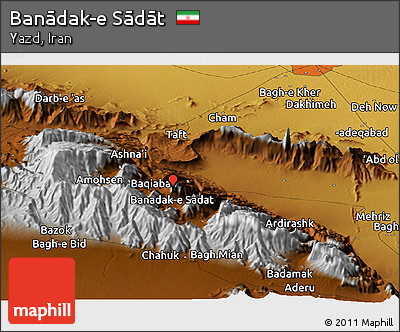 Physical Panoramic Map of Banādak-e Sādāt